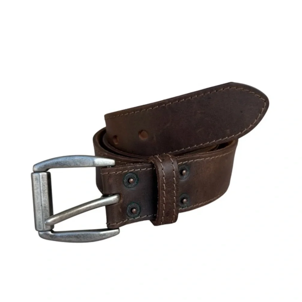 Levi's Men's Genuine Distressed Leather‎ Heavy Roller Buckle Brown Belt M 34/36